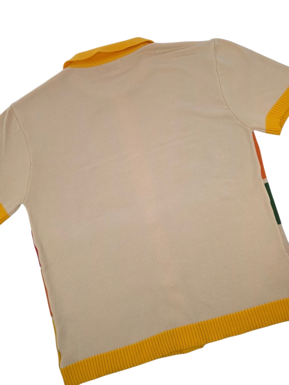 Retro Mod Colorblock Knit Polo Cardigan Short-Sleeve Men 2XL Bold Graphic Soft - Picture 4 of 7